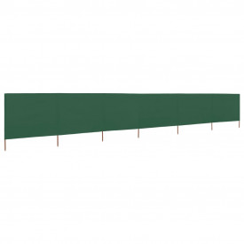 Paravan anti-vânt cu 6 panouri, verde, 800 x 80 cm, textil