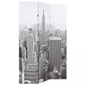 Paravan cameră pliabil, 120x170 cm, New York pe zi, alb/negru - Img 2