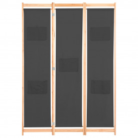 Paravan de cameră cu 3 panouri, gri, 120x170x4 cm, textil - Img 2