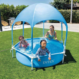 Piscina Hexagonala cu Parasolar Intex, d183 cm, Inaltime piscina 38 cm, Inaltime Totala 165 cm, volum 700 l, IX28209NP - Img 4