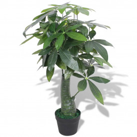 Plantă artificială Arborele norocos cu ghiveci, 85 cm, verde - Img 1