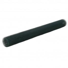 Plasă de sârmă, verde, 25 x 1,5 m, oțel cu înveliș PVC, pătrat - Img 1