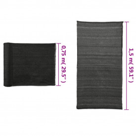 Plasă protecție vizuală, negru, 1,5 x 10 m, HDPE - Img 5