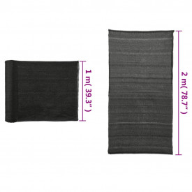 Plasă protecție vizuală, negru, 2 x 25 m, HDPE - Img 5