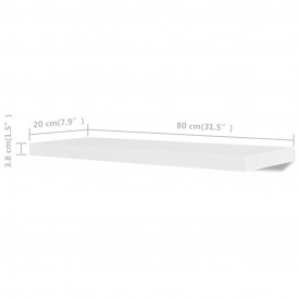 Rafturi de perete, 4 buc., alb, 80 cm - Img 5