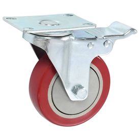 Roți pivotante cu frâne duble, 4 buc., 100 mm - Img 2