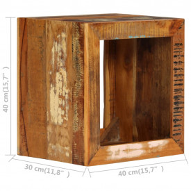 Scaun, 40x30x40 cm, lemn masiv reciclat - Img 8