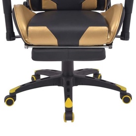 Scaun birou rabatabil, design racing, suport picioare, auriu - Img 4