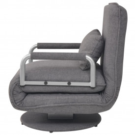 Scaun pivotant canapea extensibilă, gri închis, 60 x 75 x 80 cm - Img 4