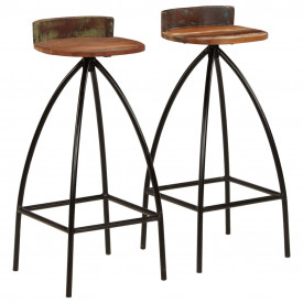 Scaune de bar, 2 buc, 40x40x82 cm, lemn masiv reciclat