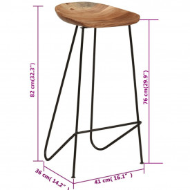 Scaune de bar, 2 buc.,41x36x76 cm, lemn masiv de acacia - Img 9