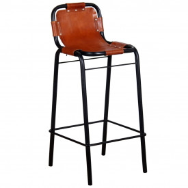 Scaune de bar din piele naturală 46 x 45 x 94 cm, 2 buc. - Img 2