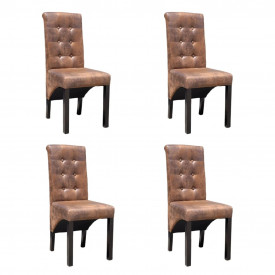 Scaune de bucătărie 4 buc., piele artificială