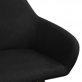 Scaune de sufragerie, 2 buc., negru, material textil - Img 5