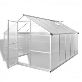 Seră din aluminiu ranforsat cu cadru la bază, 7,55 m²