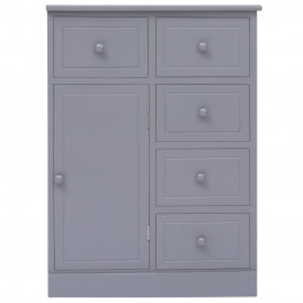 Servantă cu 10 sertare, gri, 113 x 30 x 79 cm, lemn - Img 6