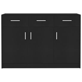 Servantă, negru, 110 x 34 x 75 cm, PAL - Img 3