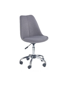 Set birou cu usa si sertar HM Elmo, Pal melaminat, 120x55x78 cm, stejar antracit si scaun copii HM Coco 4, Ergonomic, Stofa, Inaltime ajustabila, 80 kg, Gri deschis - Img 2