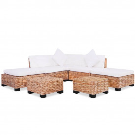 Set canapea, 18 piese, ratan natural - Img 1