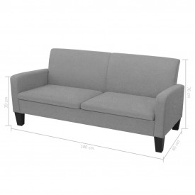 Set canapele, 2 piese, gri deschis, material textil - Img 7