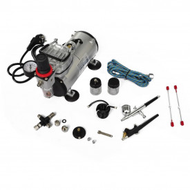 Set compresor aerograf, 2 pistoale - Img 2