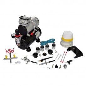 Set compresor aerograf cu 3 pistoale - Img 2