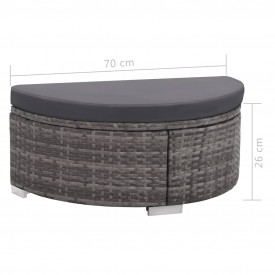 Set de canapele de exterior, 27 piese, poliratan, gri - Img 10