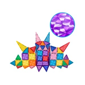 Set de constructie PicassoTiles, 61 piese magnetice mini cu efect de diamant - Img 2