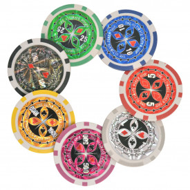 Set de poker/blackjack cu 600 de jetoane cu laser din aluminiu - Img 5