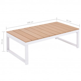 Set grădină canapea de colț și șezlong 20 piese, aluminiu WPC - Img 10