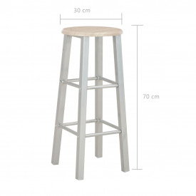 Set mobilier de bar, 3 piese, lemn și oțel - Img 9