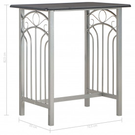 Set mobilier de bar, 3 piese, negru, lemn și oțel - Img 10