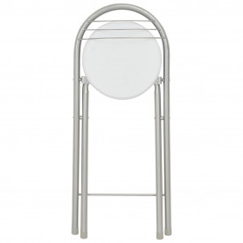 Set mobilier de bar, cu rafturi, 3 piese, alb, lemn și oțel - Img 10