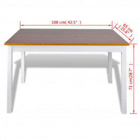 Set mobilier de bucătărie, 5 piese, maro și alb - Img 5