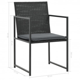 Set mobilier de exterior, 13 piese, material ratan, negru - Img 7