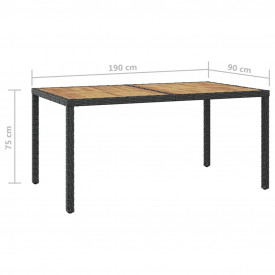 Set mobilier de exterior, 13 piese, poliratan, blat lemn acacia - Img 11