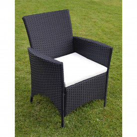 Set mobilier de exterior, 13 piese, poliratan, negru - Img 6