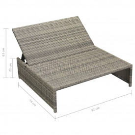 Set mobilier de exterior, 15 piese, poliratan, gri - Img 11
