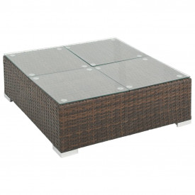 Set mobilier de exterior, 23 piese, poliratan, maro - Img 7