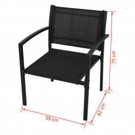 Set mobilier de exterior, 4 piese, negru, textilenă - Img 6