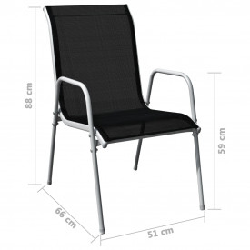 Set mobilier de exterior, 5 piese, negru, oțel - Img 12