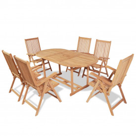 Set mobilier de exterior, 7 piese, lemn de tec
