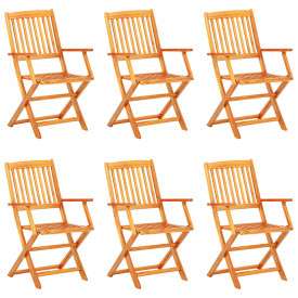 Set mobilier de exterior, 7 piese, lemn masiv de salcâm - Img 2