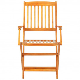 Set mobilier de exterior, 7 piese, lemn masiv de salcâm - Img 4