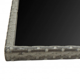Set mobilier de exterior cu perne, 11 piese, gri, poliratan - Img 8