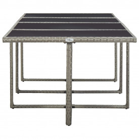 Set mobilier de exterior cu perne, 13 piese, gri, poliratan - Img 7