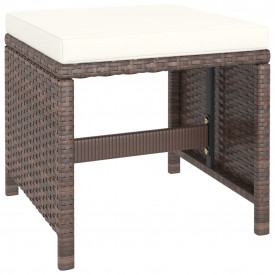 Set mobilier de exterior cu perne, 6 piese, maro, poliratan - Img 5