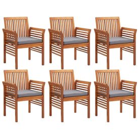 Set mobilier de exterior cu perne 7 piese, lemn masiv de acacia - Img 3