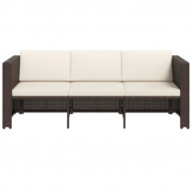 Set mobilier de grădină, 12 piese, poliratan, maro - Img 6