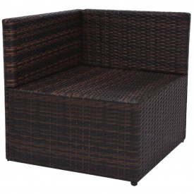 Set mobilier de grădină, 13 piese, poliratan, maro - Img 8